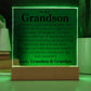 To Our Grandson | Love, Grandma & Grandpa | Acrylic Square Plaque