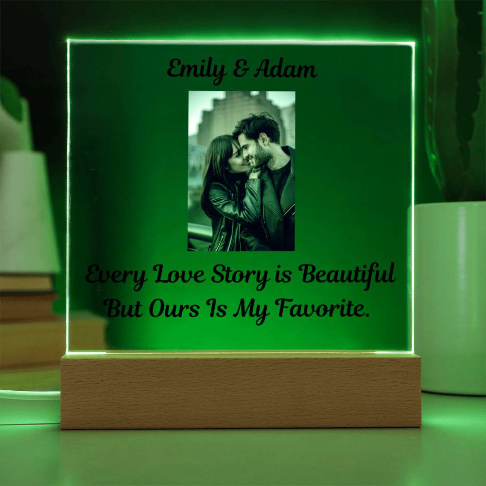 "Every Love Story Is Beautiful But Ours Is My Favorite"   Husband Acrylic Square Lamp