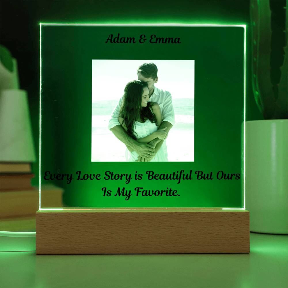 "Every Love Story Is Beautiful But Ours Is My Favorite"   Husband Acrylic Square Lamp