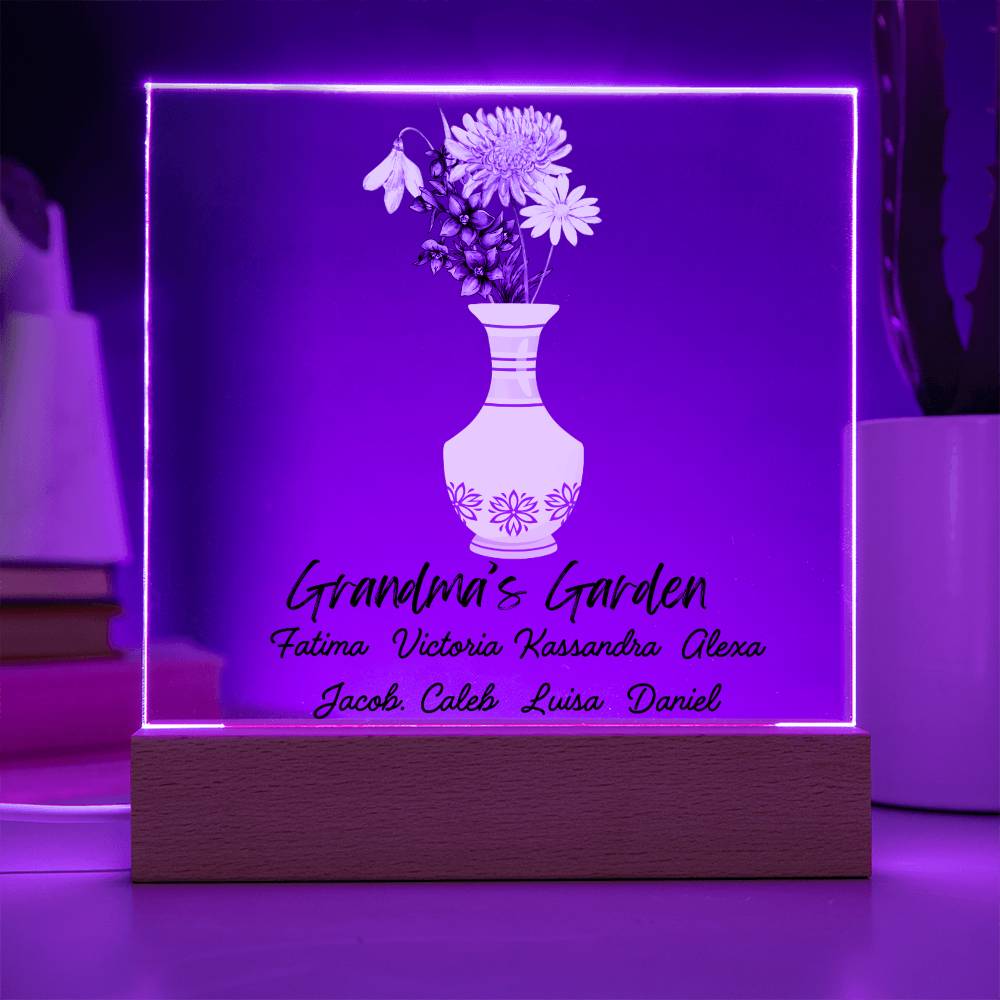 Grandma's Garden Acrylic Square Plaque (Daughter)