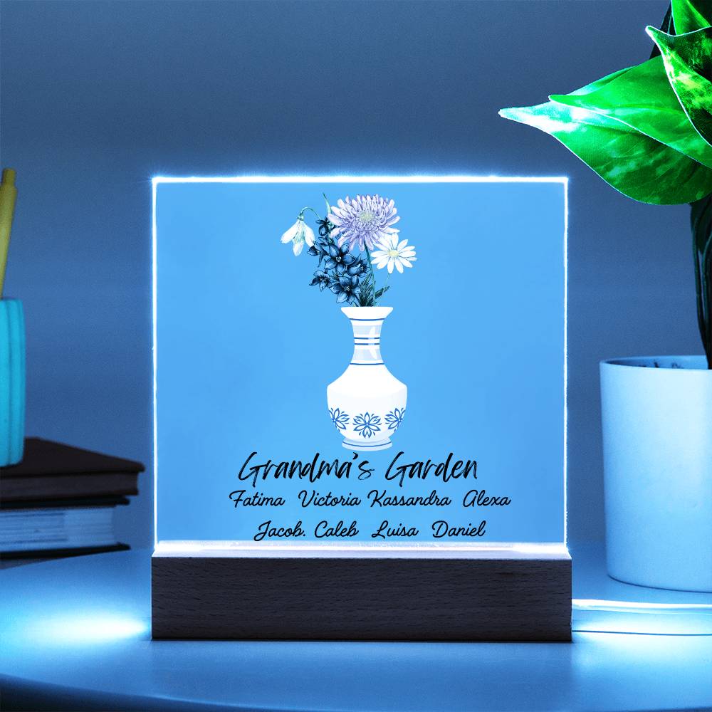 Grandma's Garden Acrylic Square Plaque (Daughter)