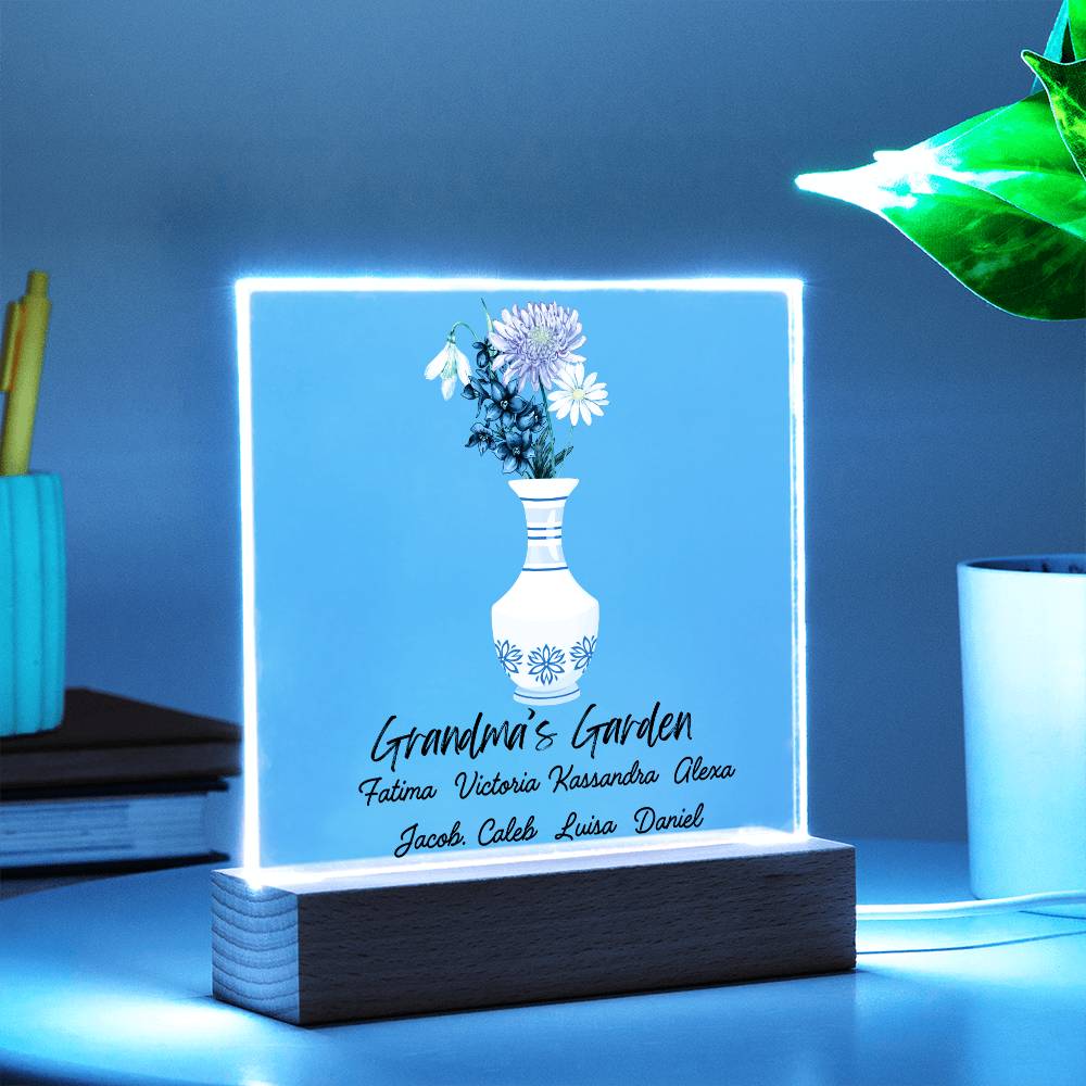 Grandma's Garden Acrylic Square Plaque (Daughter)