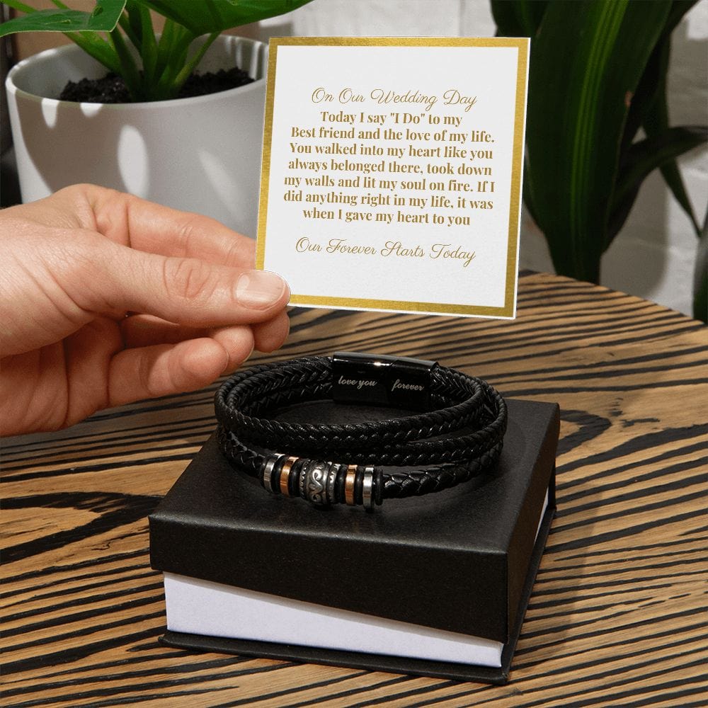 To My Groom Gift From Bride |  Love You Forever Men's Bracelet