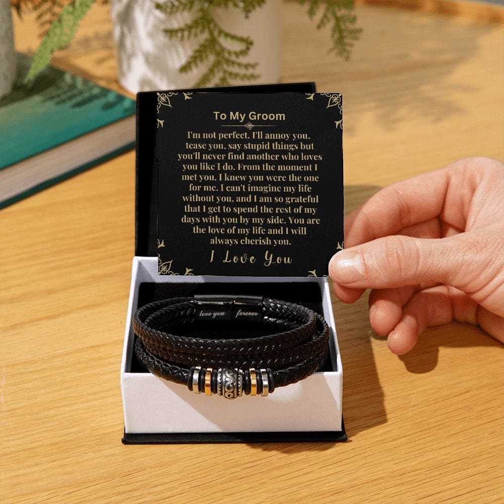 To My Groom | Gift From Bride |  Love You Forever Bracelet