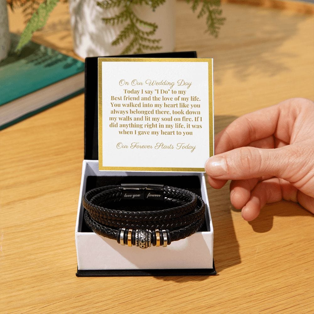 To My Groom Gift From Bride |  Love You Forever Men's Bracelet