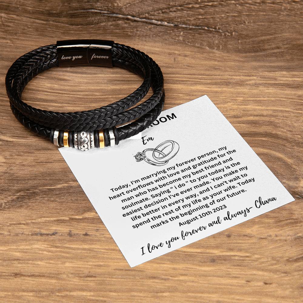 Groom Personalized Watch Love You Forever Men's Bracelet