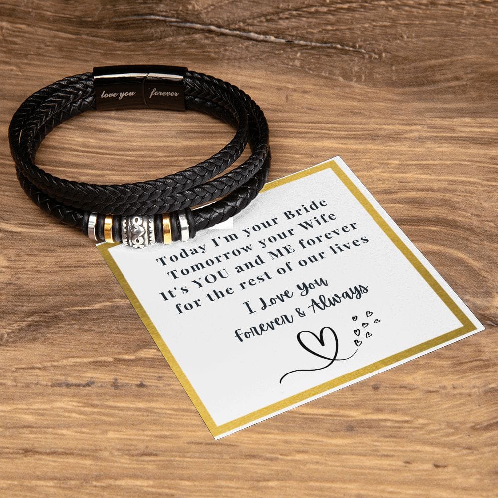 To My Groom Gift From Bride | Love You Forever Men's Bracelet