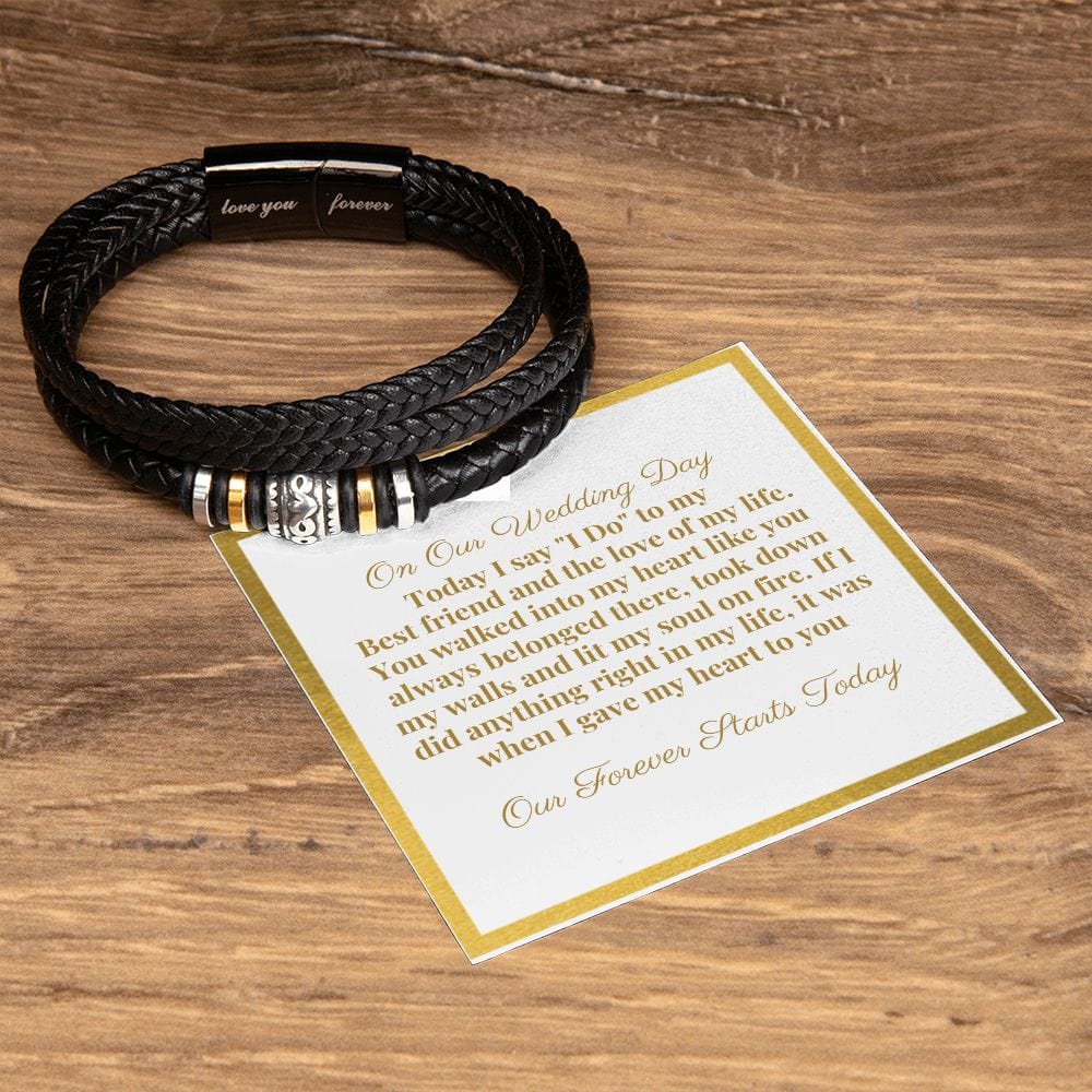 To My Groom Gift From Bride |  Love You Forever Men's Bracelet