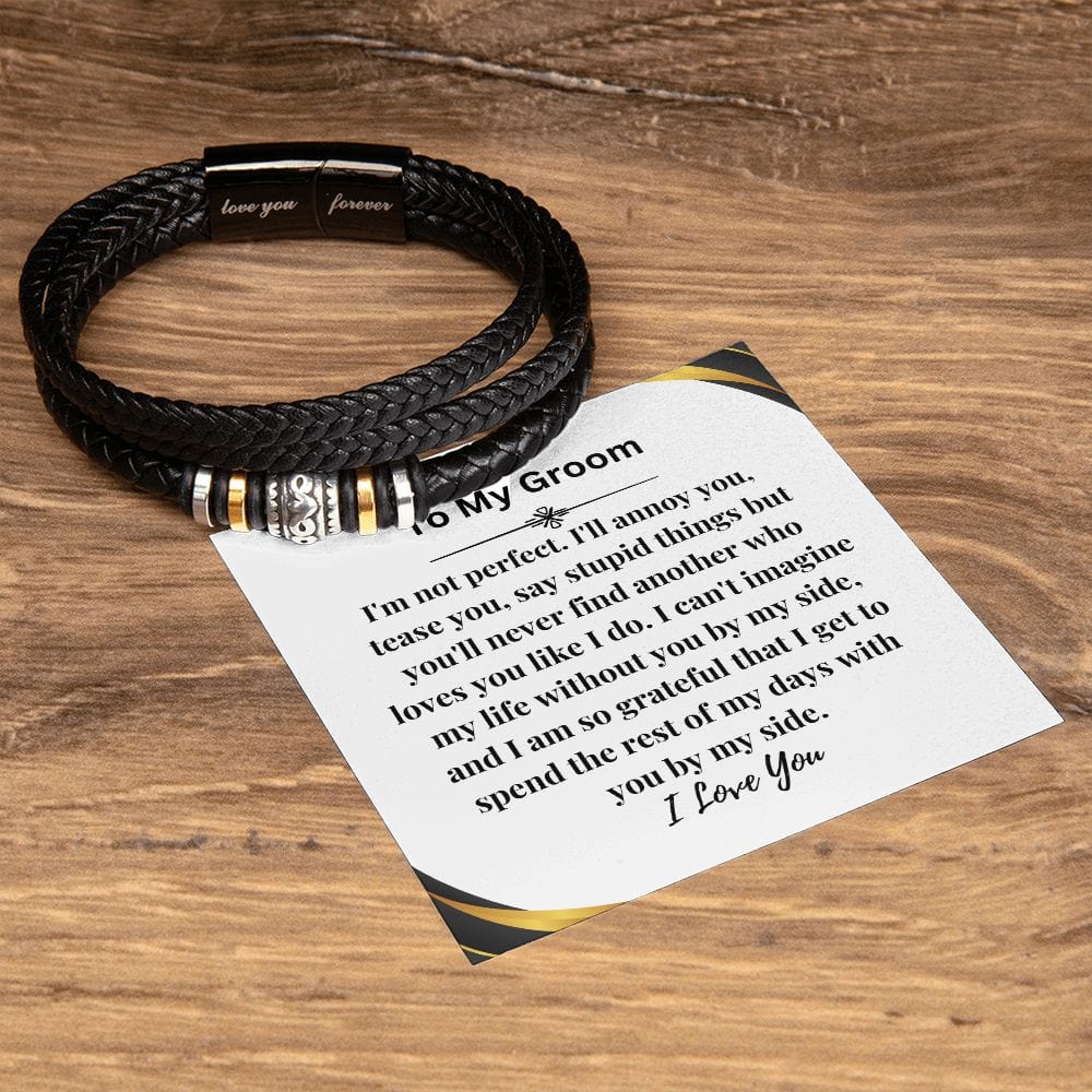 To My Groom Gift From Bride | Love You Forever Men's Bracelet