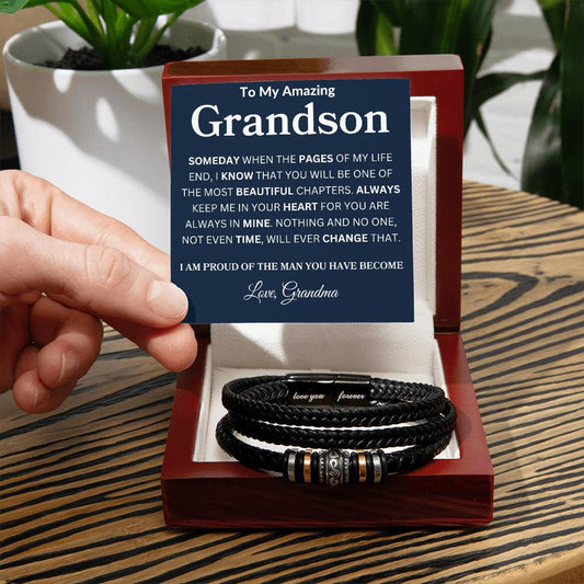 To My Amazing Grandson | Love, Grandma | Love You Forever Bracelet