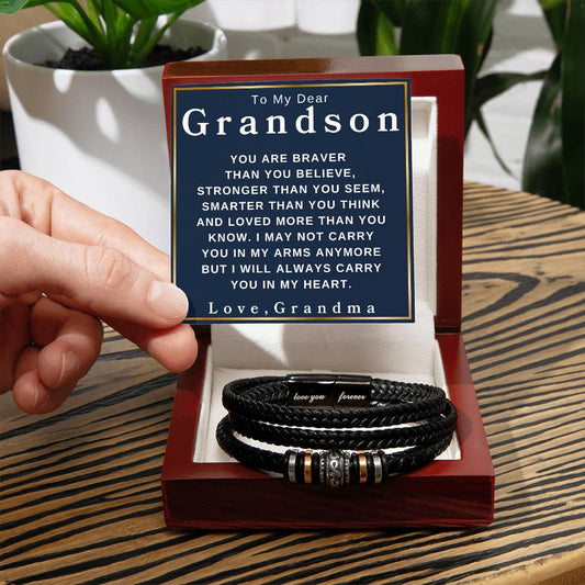 To My Dear Grandson | Love, Your Grandma | Love You Forever Bracelet