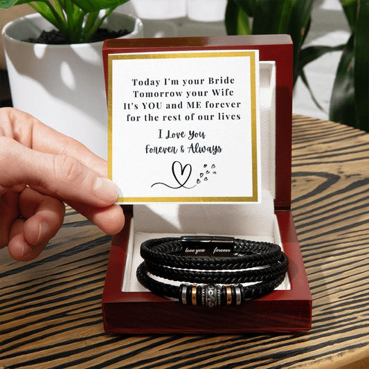 To My Groom Gift From Bride | Love You Forever Men's Bracelet