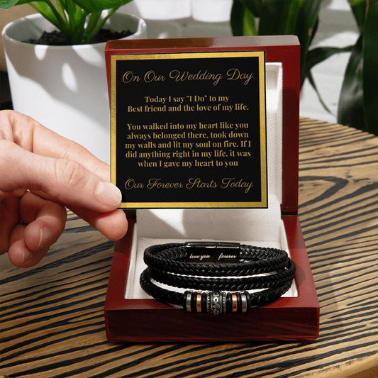 On Our Wedding Day Gift From Bride |  Love You Forever Bracelet