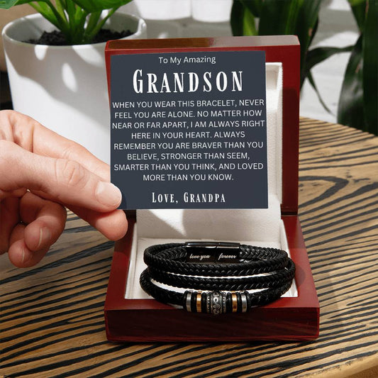 To My Amazing Grandson | Love, Your Grandpa | Love You Forever Bracelet