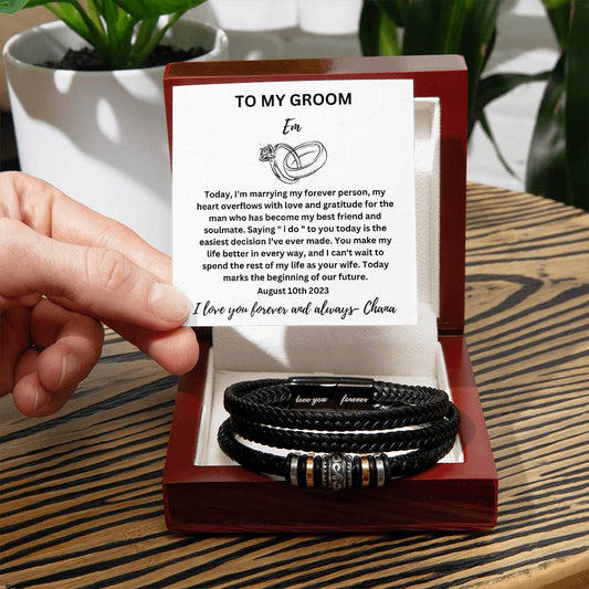 Groom Personalized Watch Love You Forever Men's Bracelet