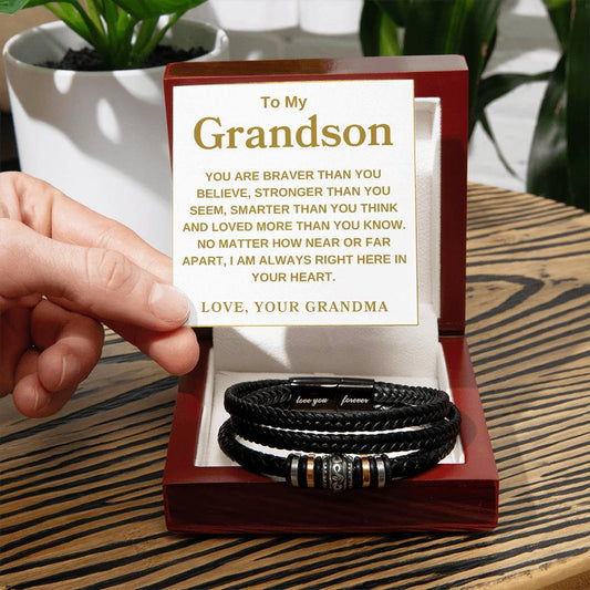 To My Grandson | Love, Your Grandma | Love You Forever Bracelet