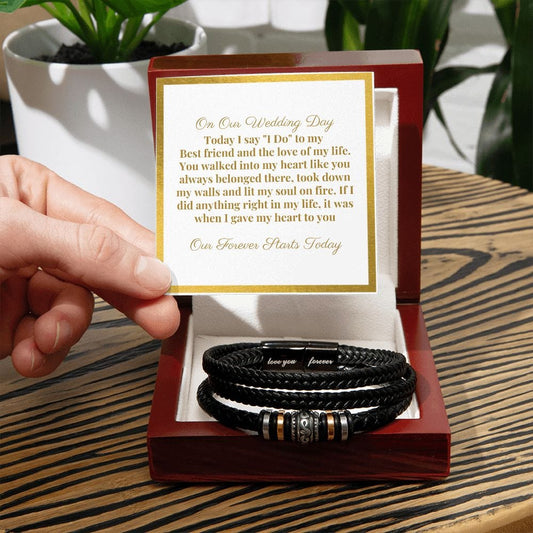 To My Groom Gift From Bride |  Love You Forever Men's Bracelet