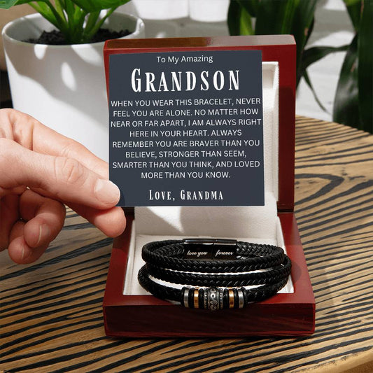 To My Amazing Grandson | Love, Your Grandma | Love You Forever Bracelet