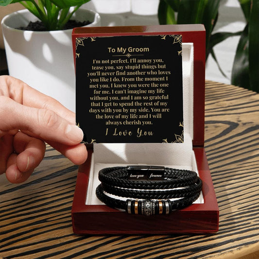 To My Groom | Gift From Bride |  Love You Forever Bracelet