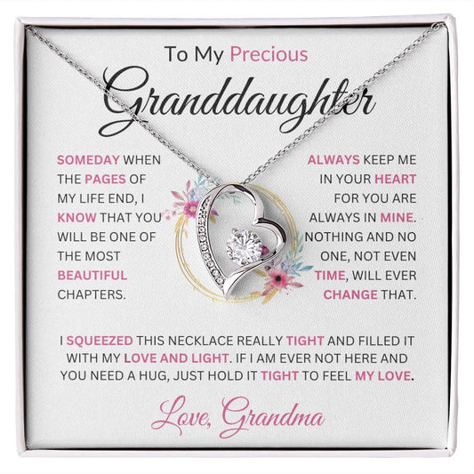 To My Beautiful Granddaughter Love, Grandma Forever Love Necklace