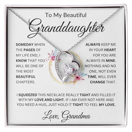 To My Beautiful Granddaughter Love, Grandma Forever Love Necklace