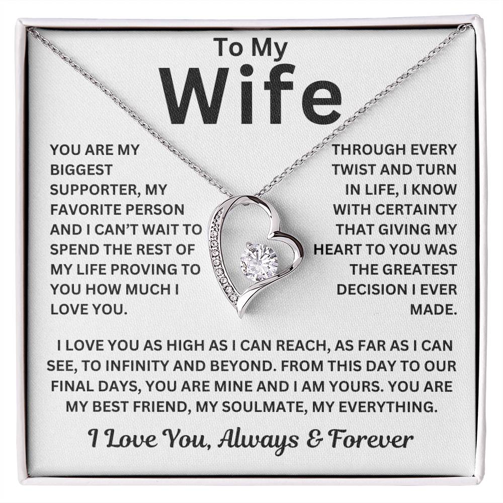 To my Wife " You are my biggest supporter" I Love You | Forever Love Necklace