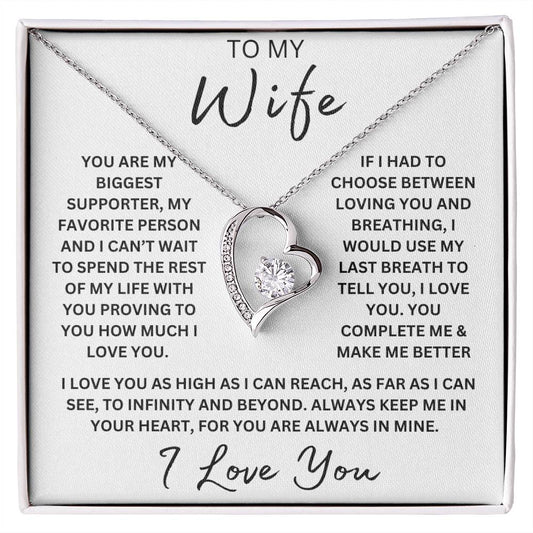 To My Wife " You are my biggest supporter" I Love You | Forever love necklace