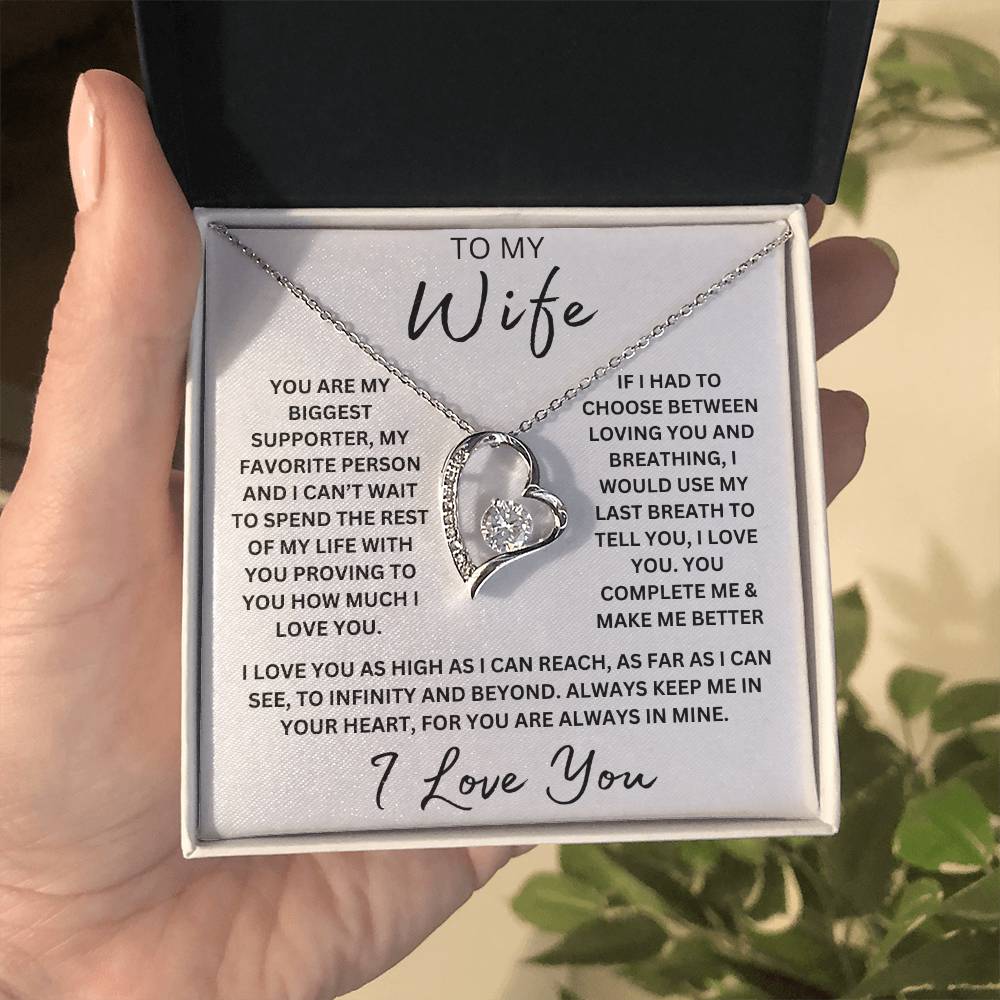 To My Wife " You are my biggest supporter" I Love You | Forever love necklace