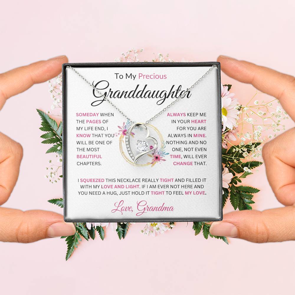 To My Beautiful Granddaughter Love, Grandma Forever Love Necklace