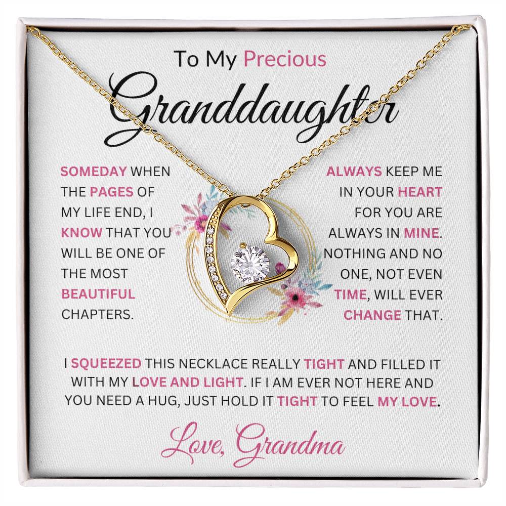 To My Beautiful Granddaughter Love, Grandma Forever Love Necklace