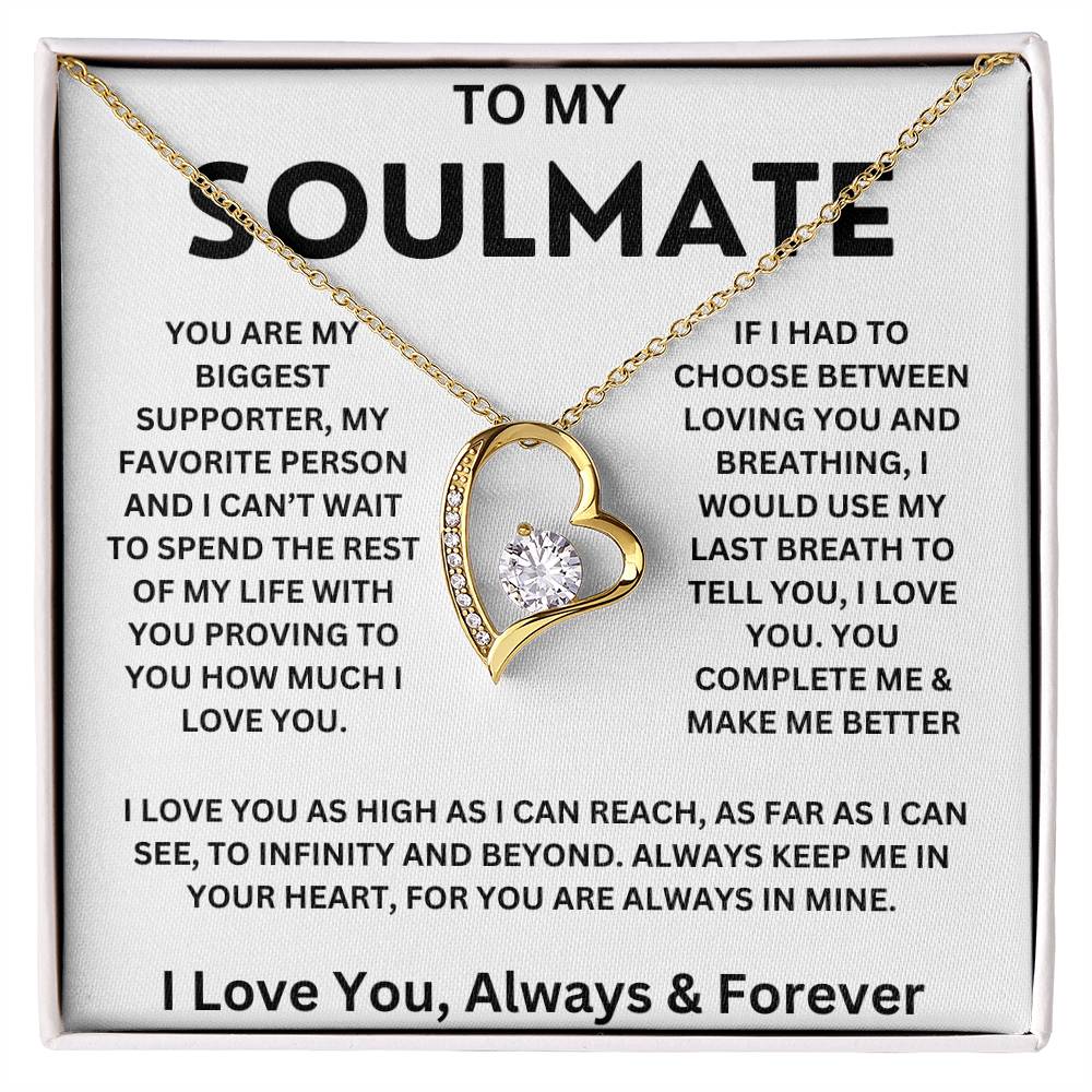 To My Soulmate " You are my biggest supporter" I Love You | Forever Love Necklace