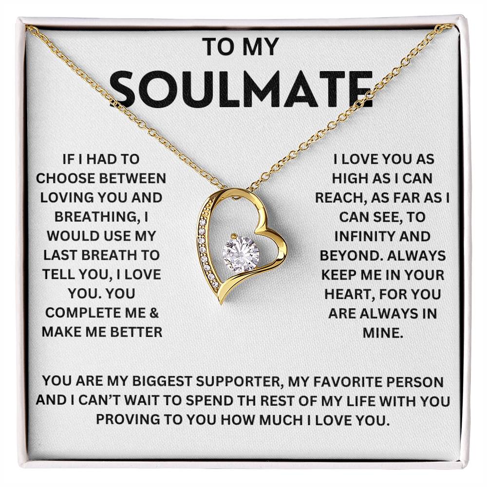 To My Soulmate " If I had to choose between loving you" Forever Love  Necklace