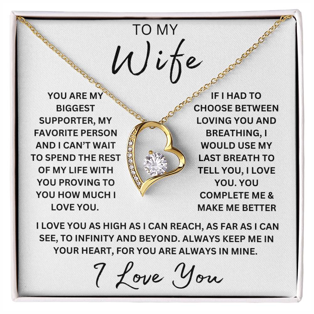 To My Wife " You are my biggest supporter" I Love You | Forever love necklace