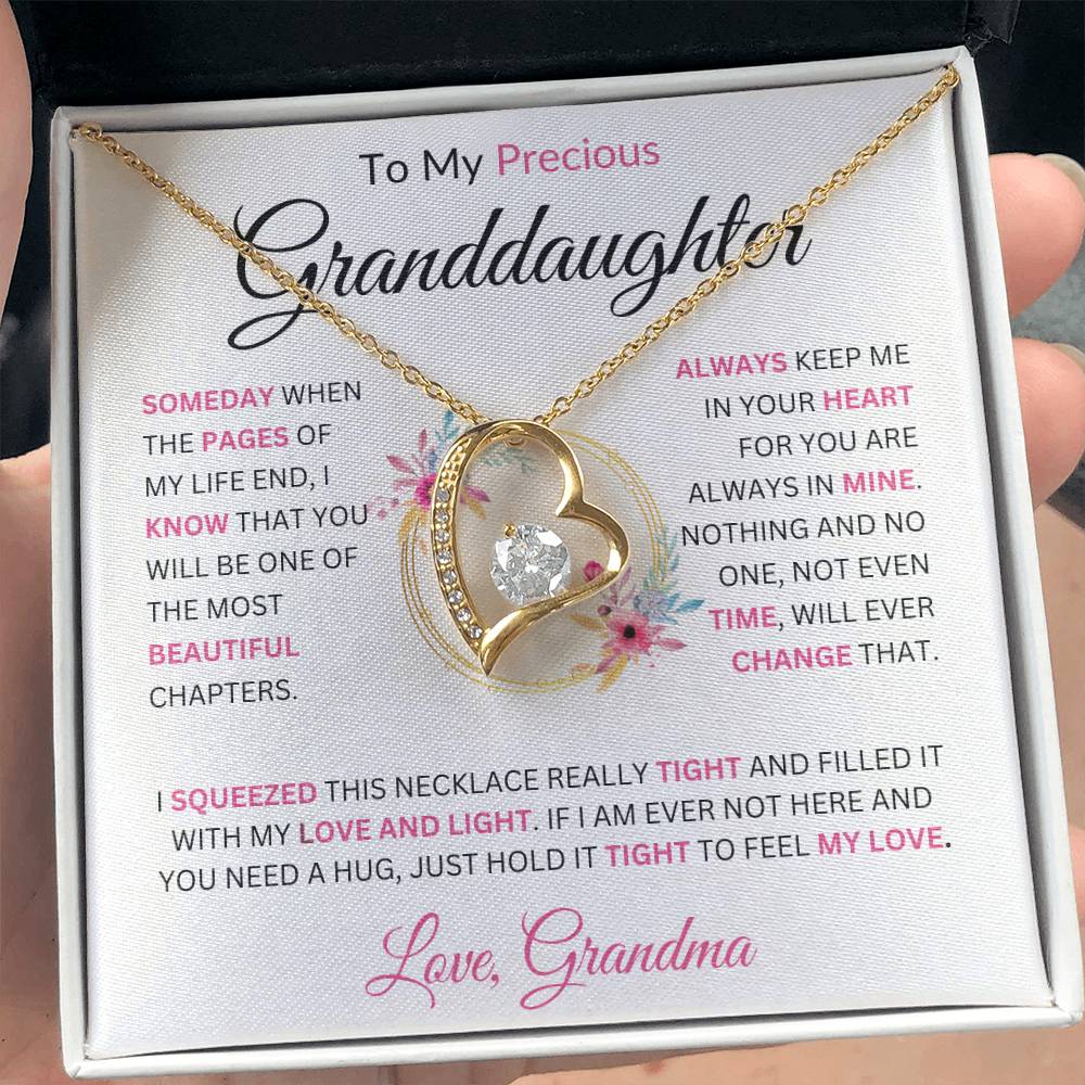 To My Beautiful Granddaughter Love, Grandma Forever Love Necklace