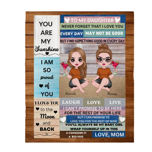 To My Daughter | You Are My Sunshine | Personalized Blanket