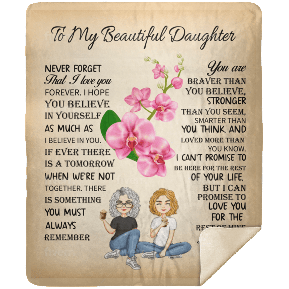 To My Beautiful Daughter | Never Forget | Premium Plush Blanket