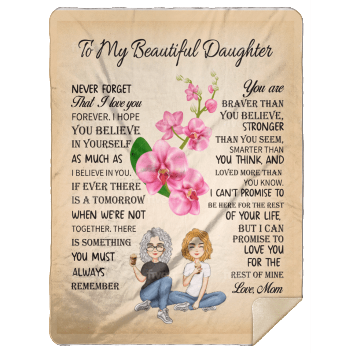 To My Beautiful Daughter | Never Forget | Premium Plush Blanket