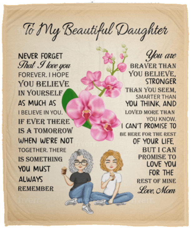 To My Beautiful Daughter | Never Forget | Premium Plush Blanket