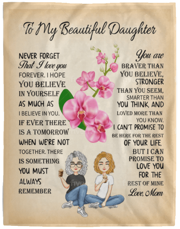 To My Beautiful Daughter | Never Forget | Premium Plush Blanket