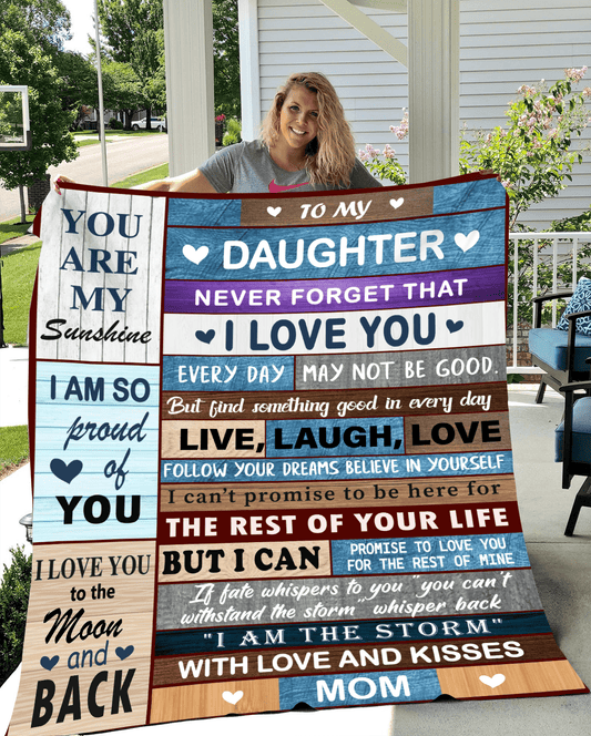 To My Daughter | You Are My Sunshine | Premium Plush Blanket