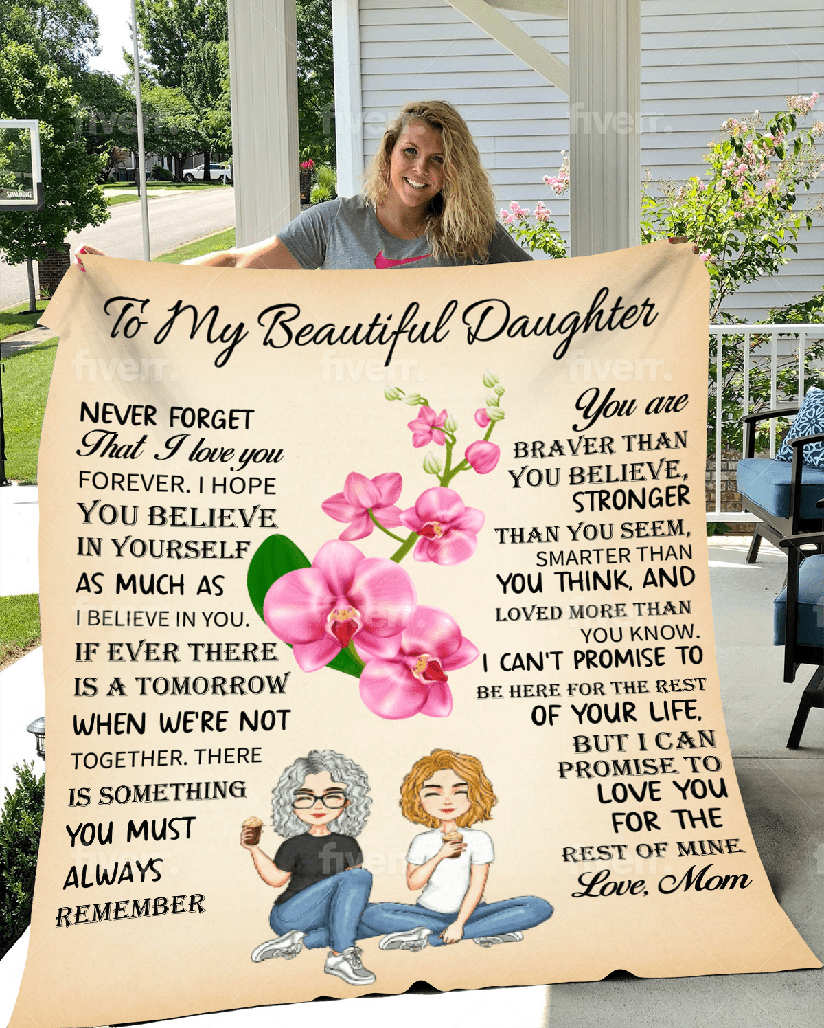 To My Beautiful Daughter | Never Forget | Premium Plush Blanket