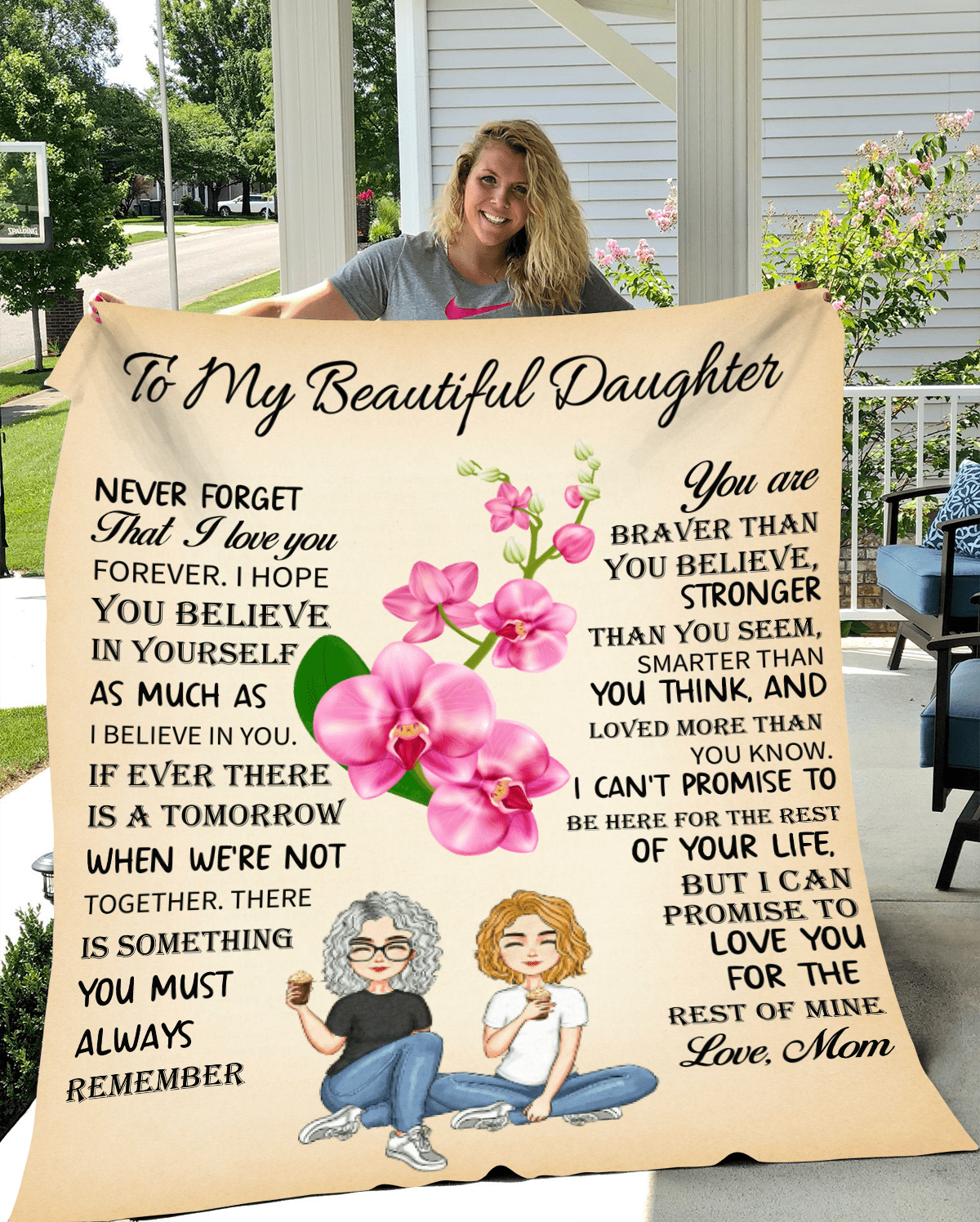 To My Beautiful Daughter | Never Forget | Premium Plush Blanket