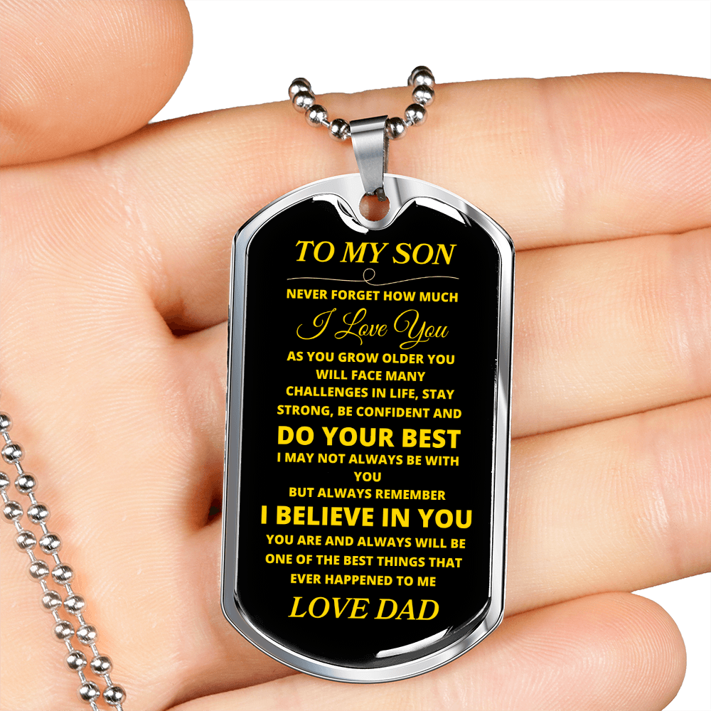 TO MY SON LOVE DAD DOG TAG