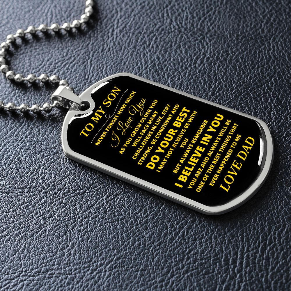 TO MY SON LOVE DAD DOG TAG