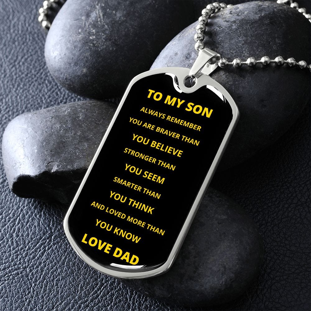 TO MY SON LOVE DAD DOG TAG