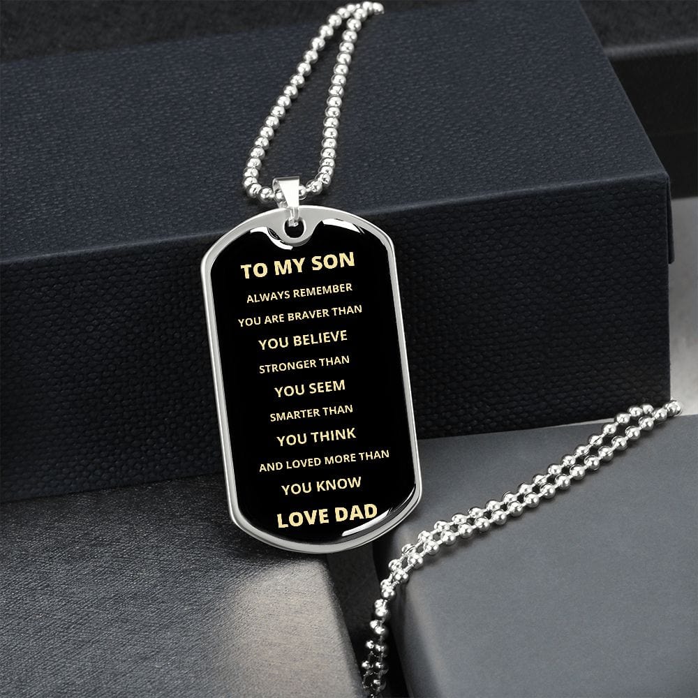 To my son clearance stainless steel dog tag