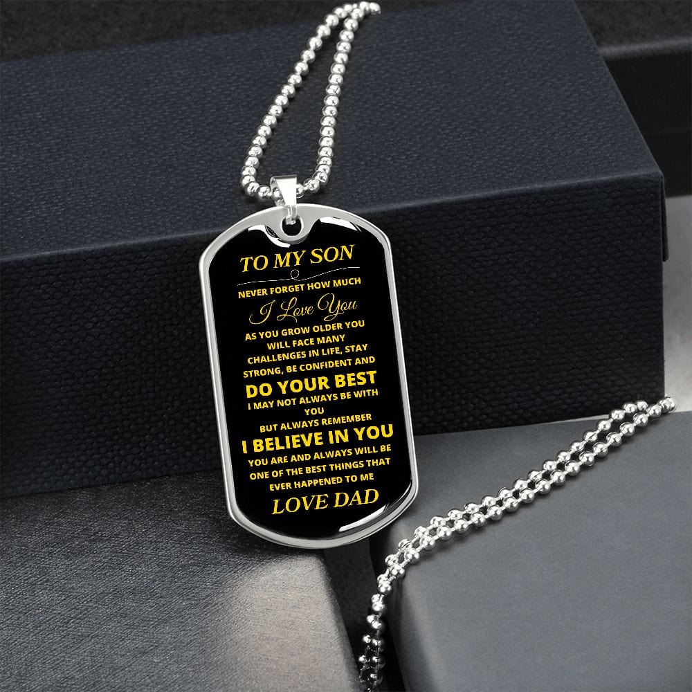 TO MY SON LOVE DAD DOG TAG