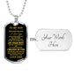 TO MY SON LOVE DAD DOG TAG