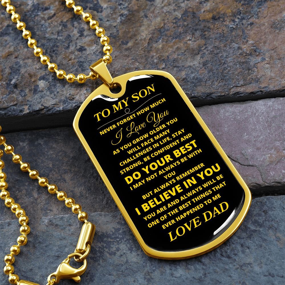 TO MY SON LOVE DAD DOG TAG