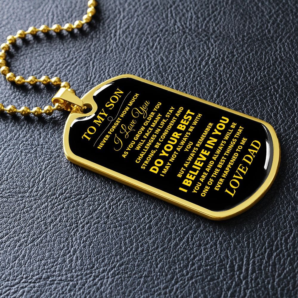 TO MY SON LOVE DAD DOG TAG